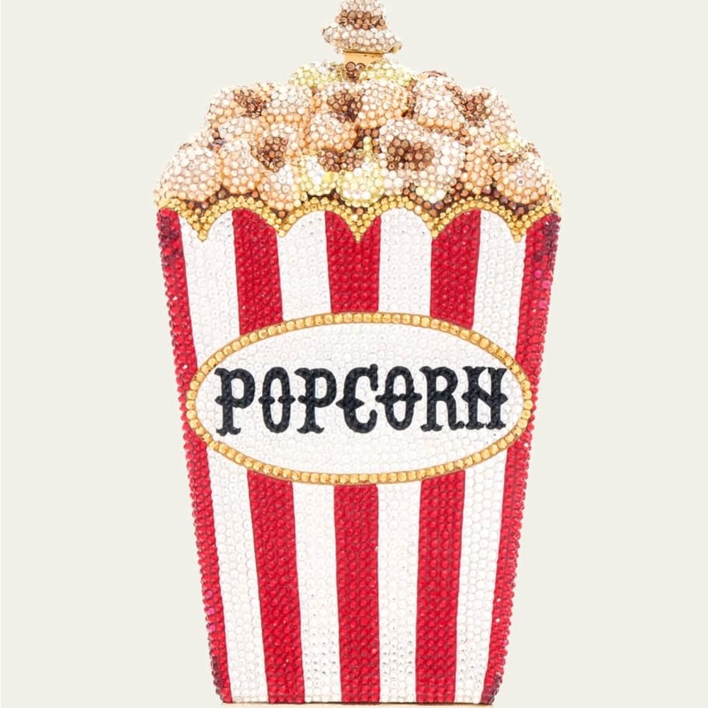 Judith Leiber Red Popcorn Bag Clutch